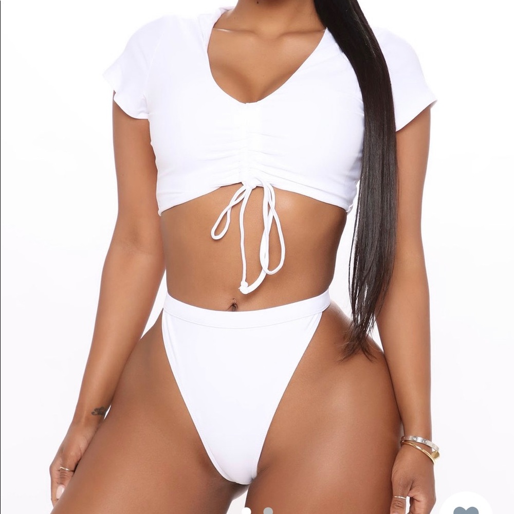 White two piece swimsuit